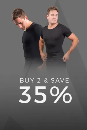 2 Pack - Men's Shapewear Tops (Shaping Top & Sculpting Top) 35% Off