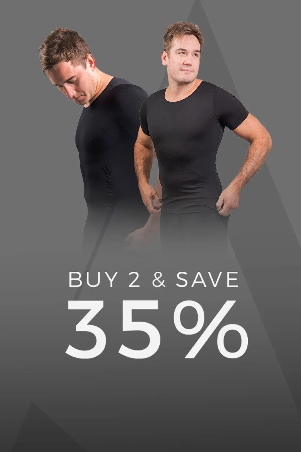 2 Pack - Men's Shapewear Tops (Shaping Top & Sculpting Top) 35% Off