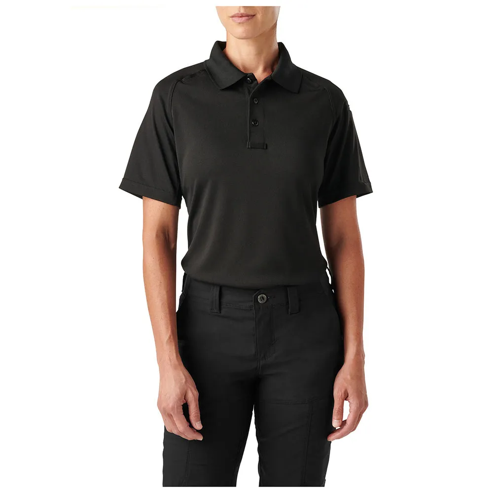 61165-019 PLAYERA POLO PERFORMANCE M/C NEGRA PARA DAMA MARCA 5.11 T. CH