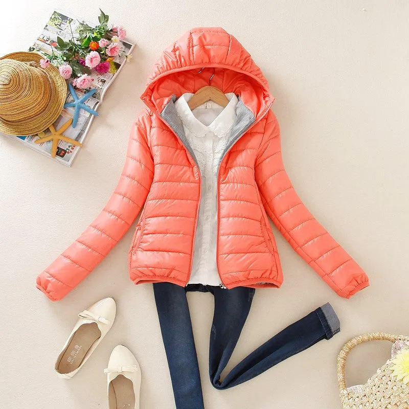 8-color Cotton Women Jacket Fashion Parka Women Coat Ladies Slim Short KJG-1105