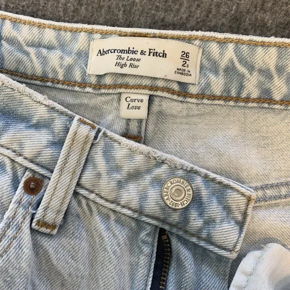 Abercrombie &amp; Fitch Jeans 26/2s Curve Love Loose Fit High Rise Straight