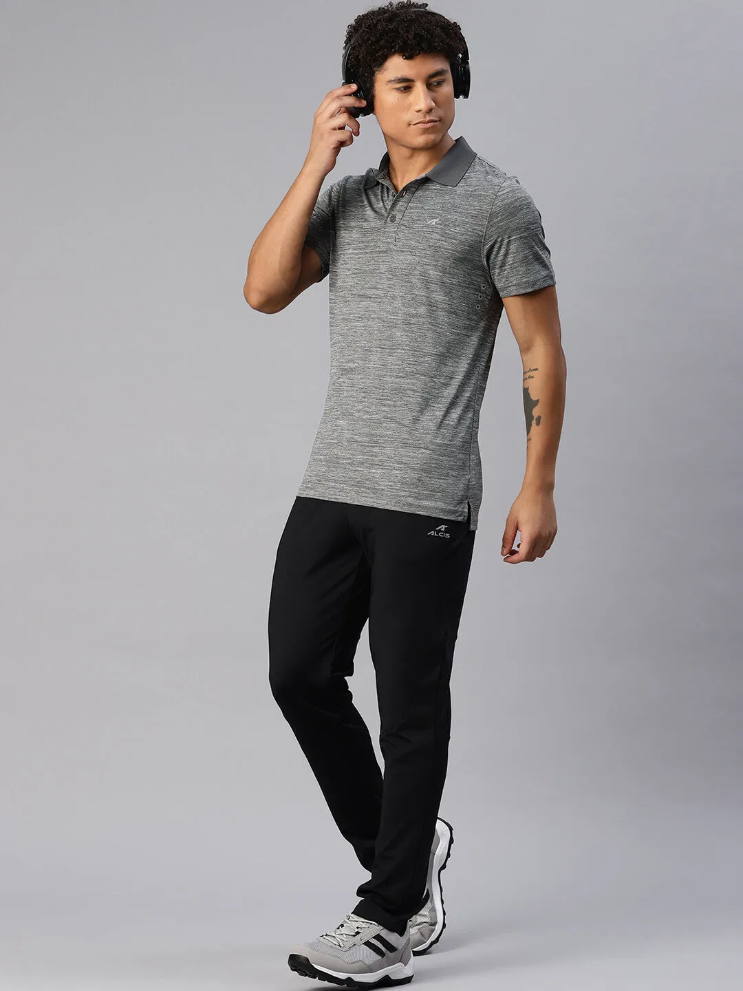 Alcis Men Polo Collar Dry Tech Slim Fit T-shirt