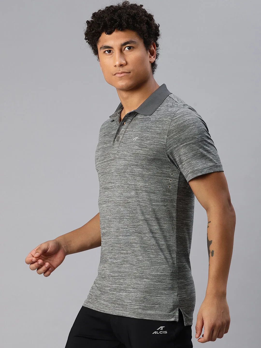 Alcis Men Polo Collar Dry Tech Slim Fit T-shirt