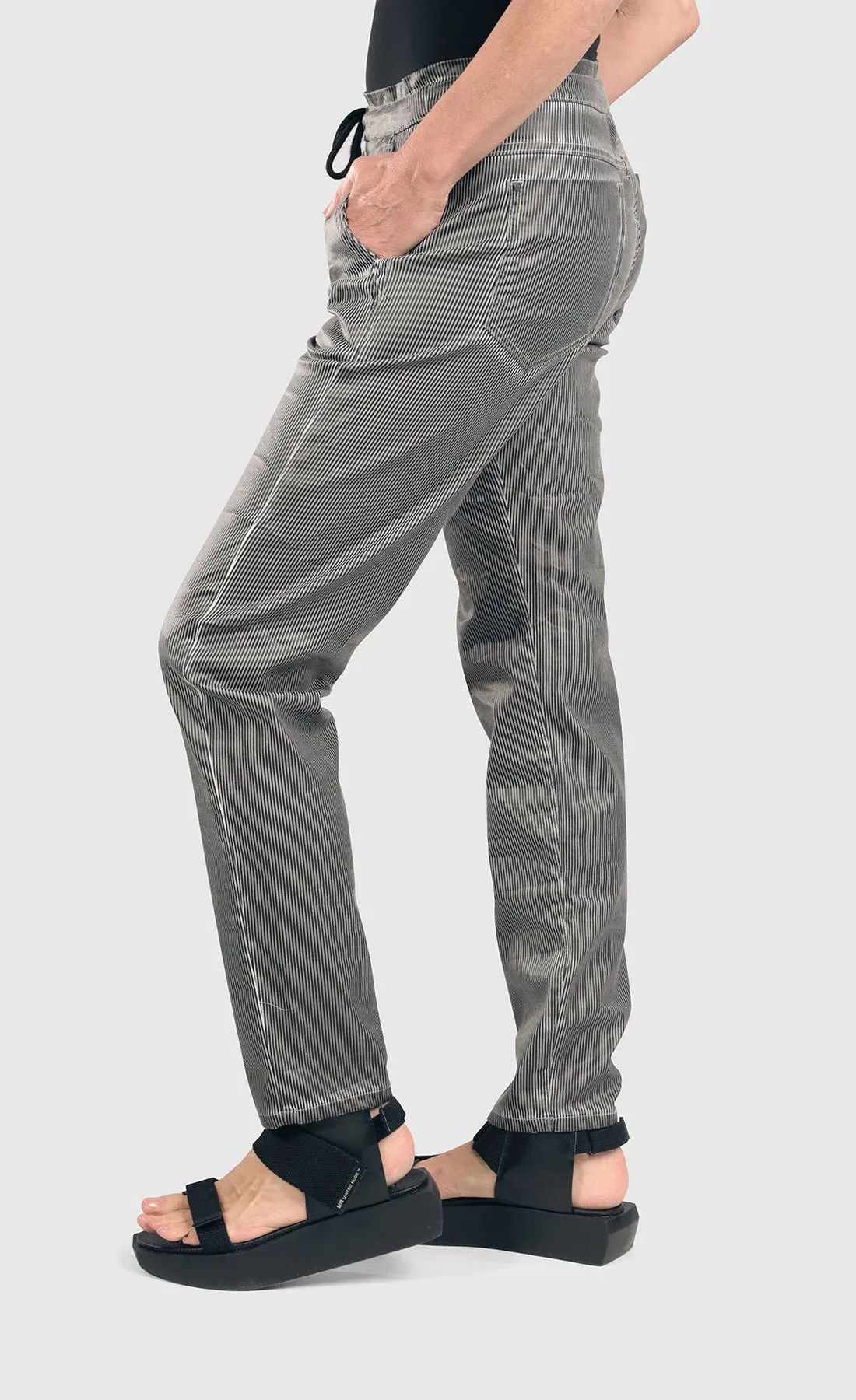 Alembika Black Pinstripe Iconic Stretch Jeans