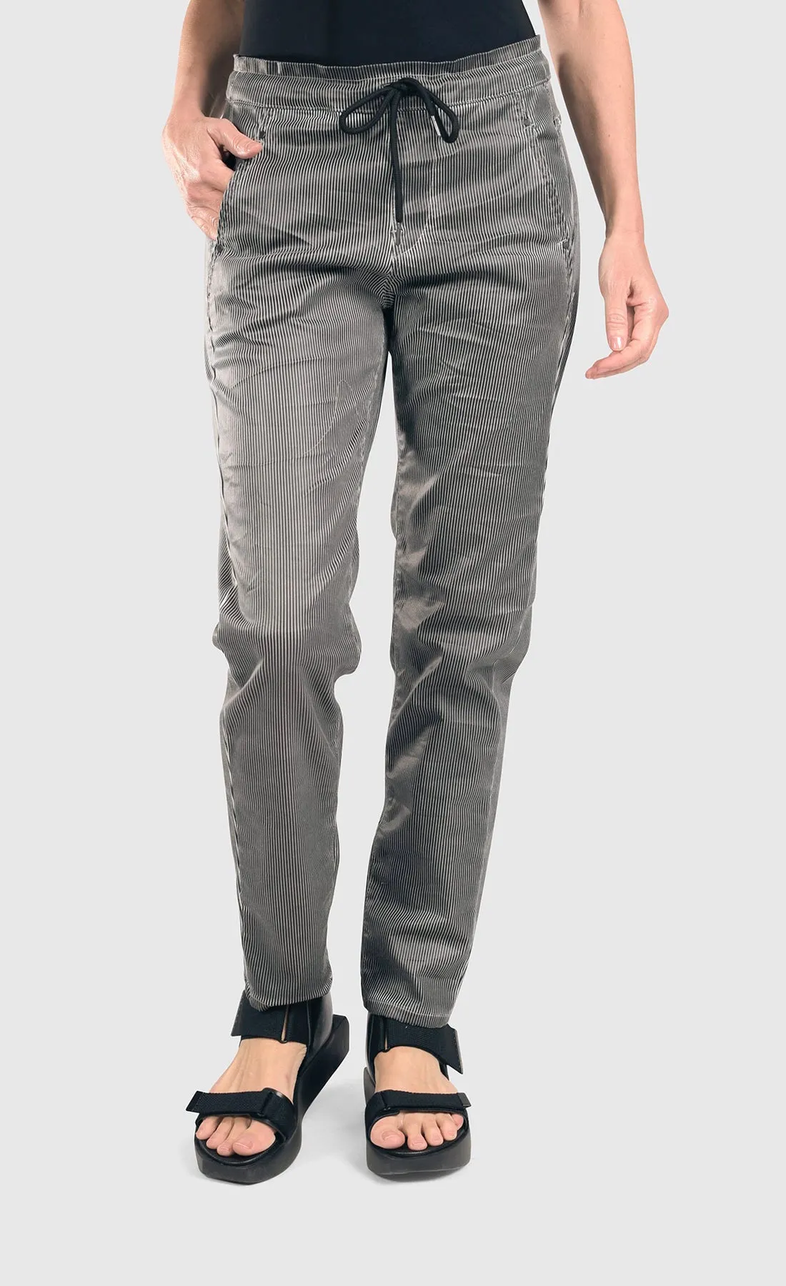 Alembika Black Pinstripe Iconic Stretch Jeans