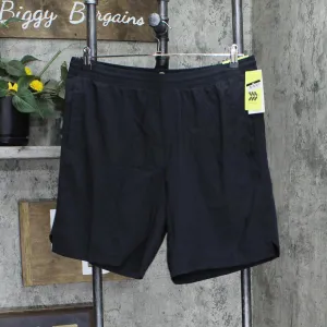 All In Motion Men's Lined Run Shorts 9" 5WP4X Black L