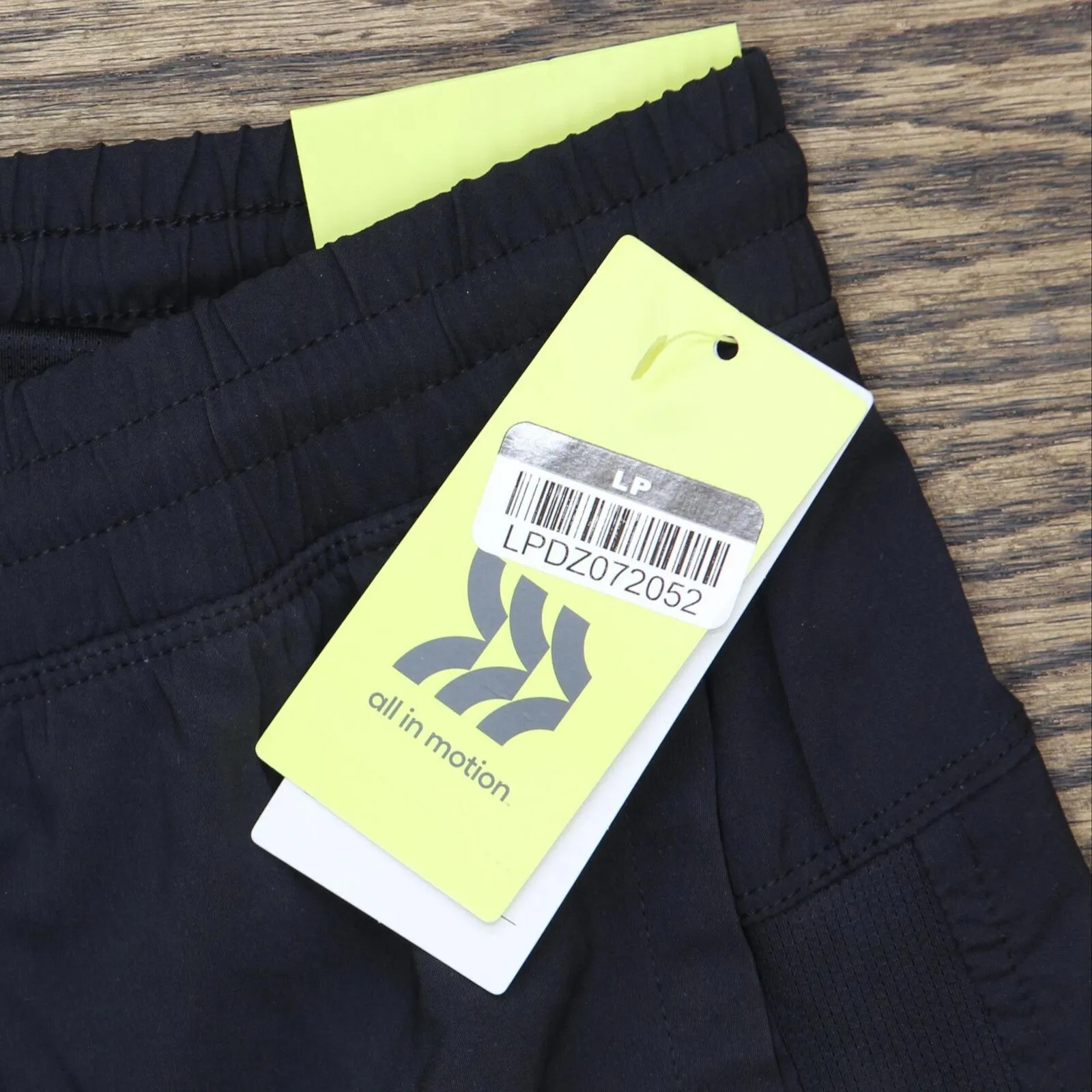 All In Motion Men's Lined Run Shorts 9" 5WP4X Black L