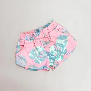 Amal-Palm shorts | Coral