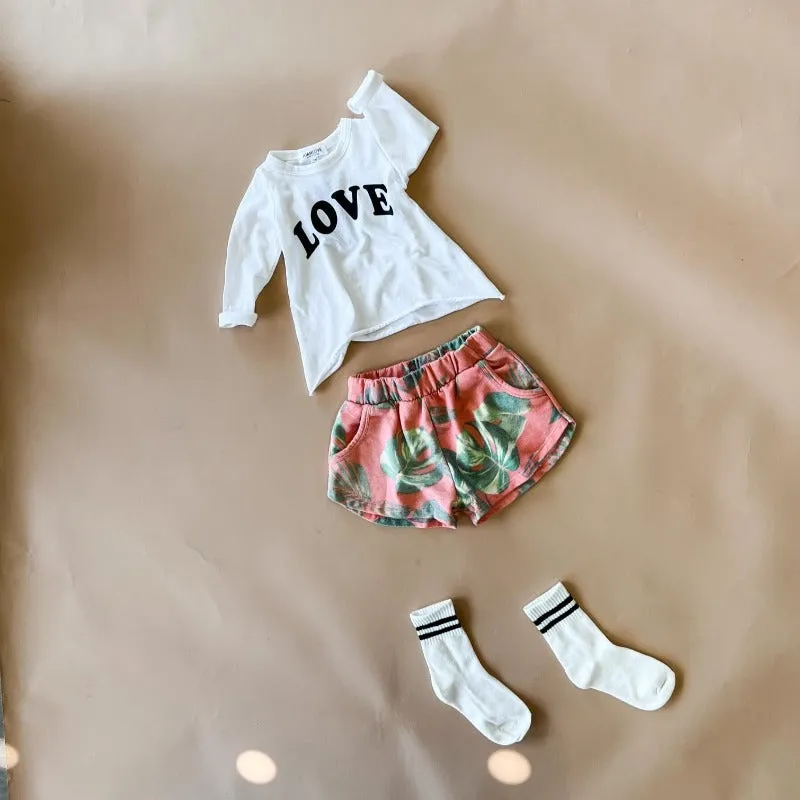 Amal-Palm shorts | Coral