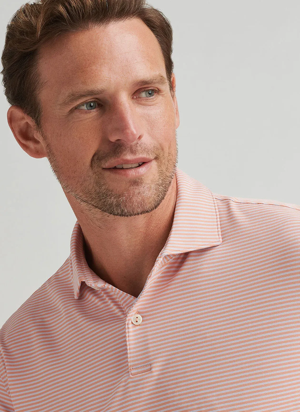 AMBROSE PERFORMANCE JERSEY POLO - PARADISE ORANGE