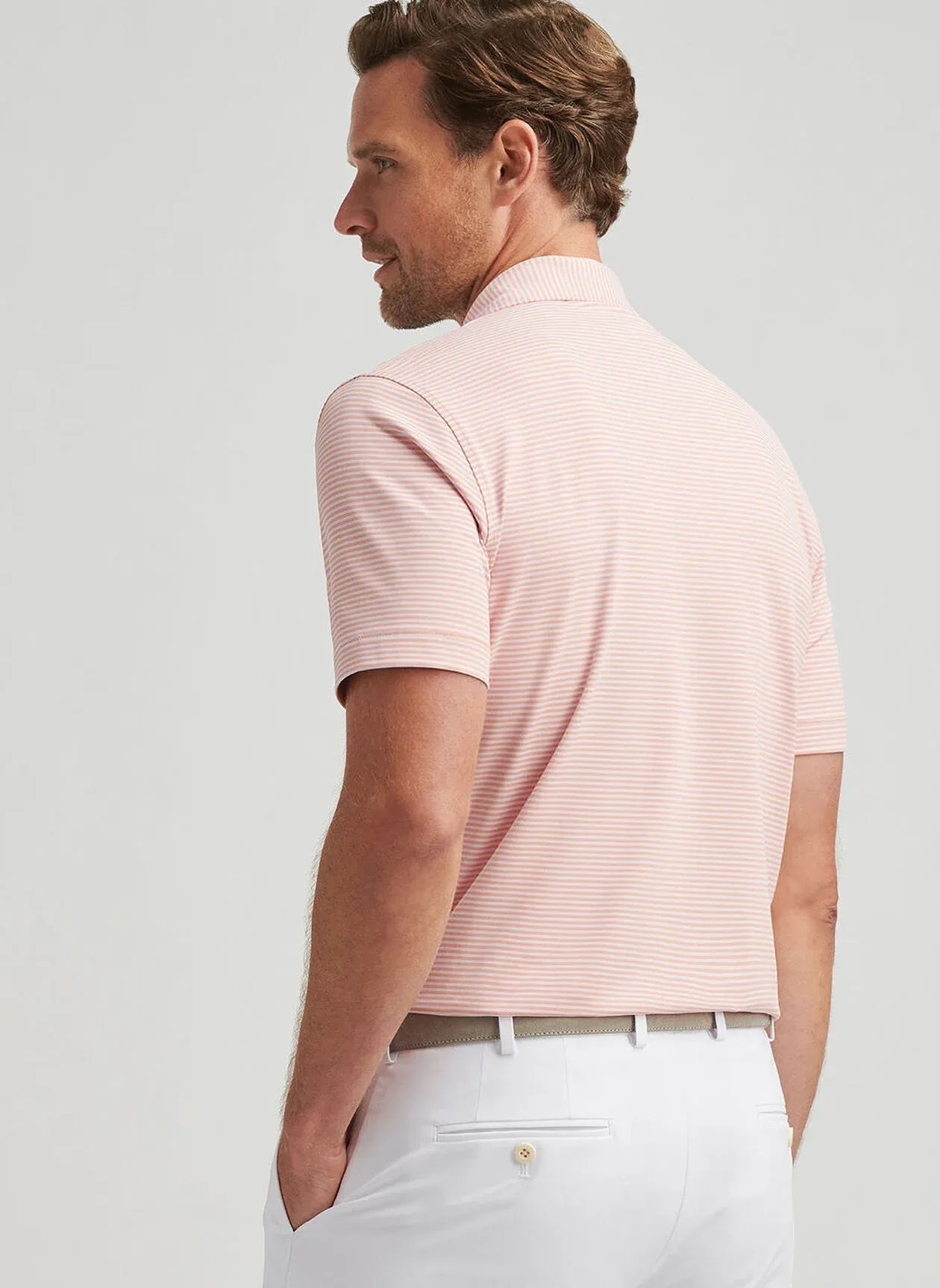 AMBROSE PERFORMANCE JERSEY POLO - PARADISE ORANGE