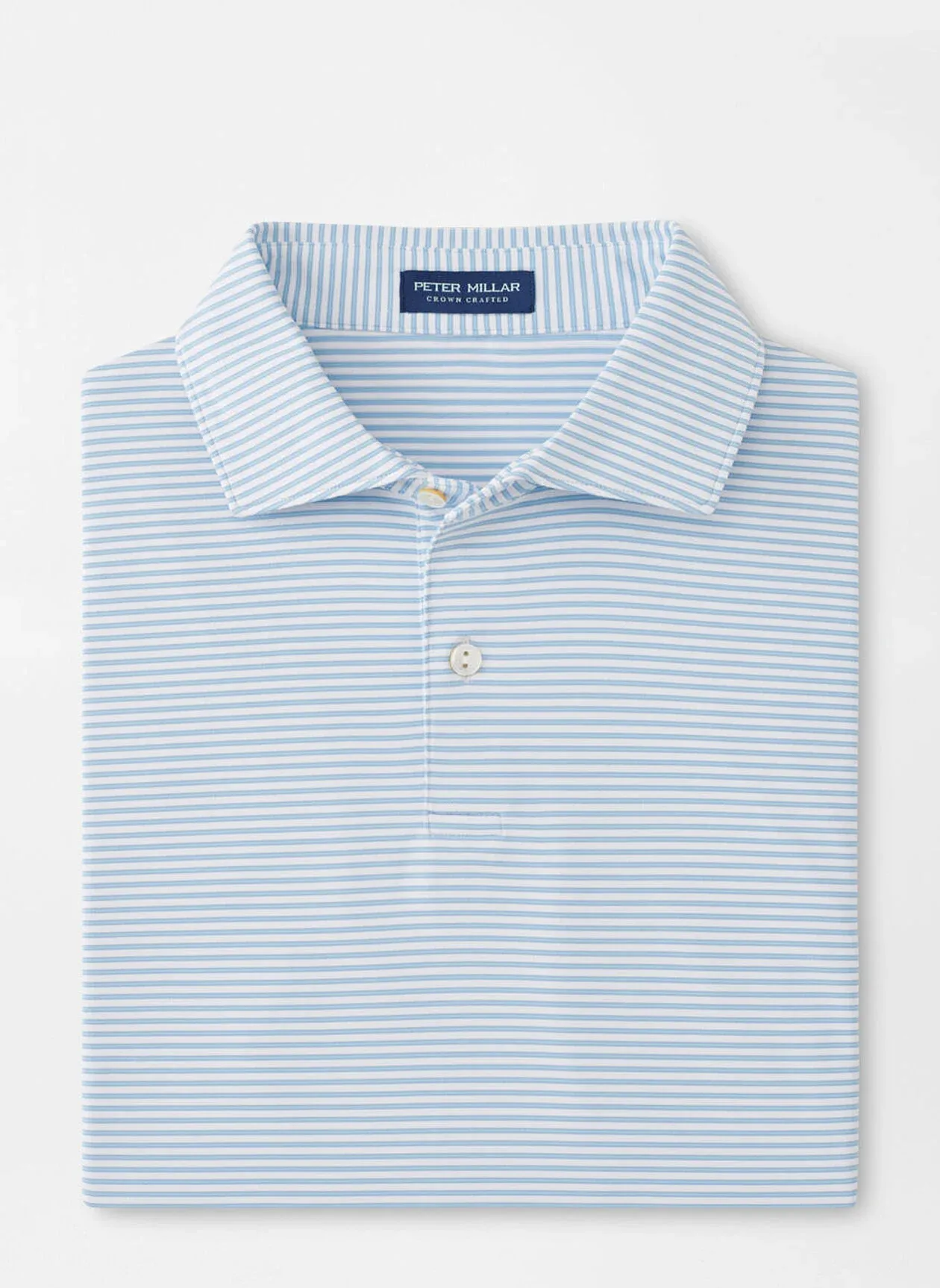 AMBROSE PERFORMANCE JERSEY POLO - WHITE/BLUE FROST