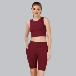 Athleisure Quick Dry Athleisure Crop Top & Knee-Length Sports Cords