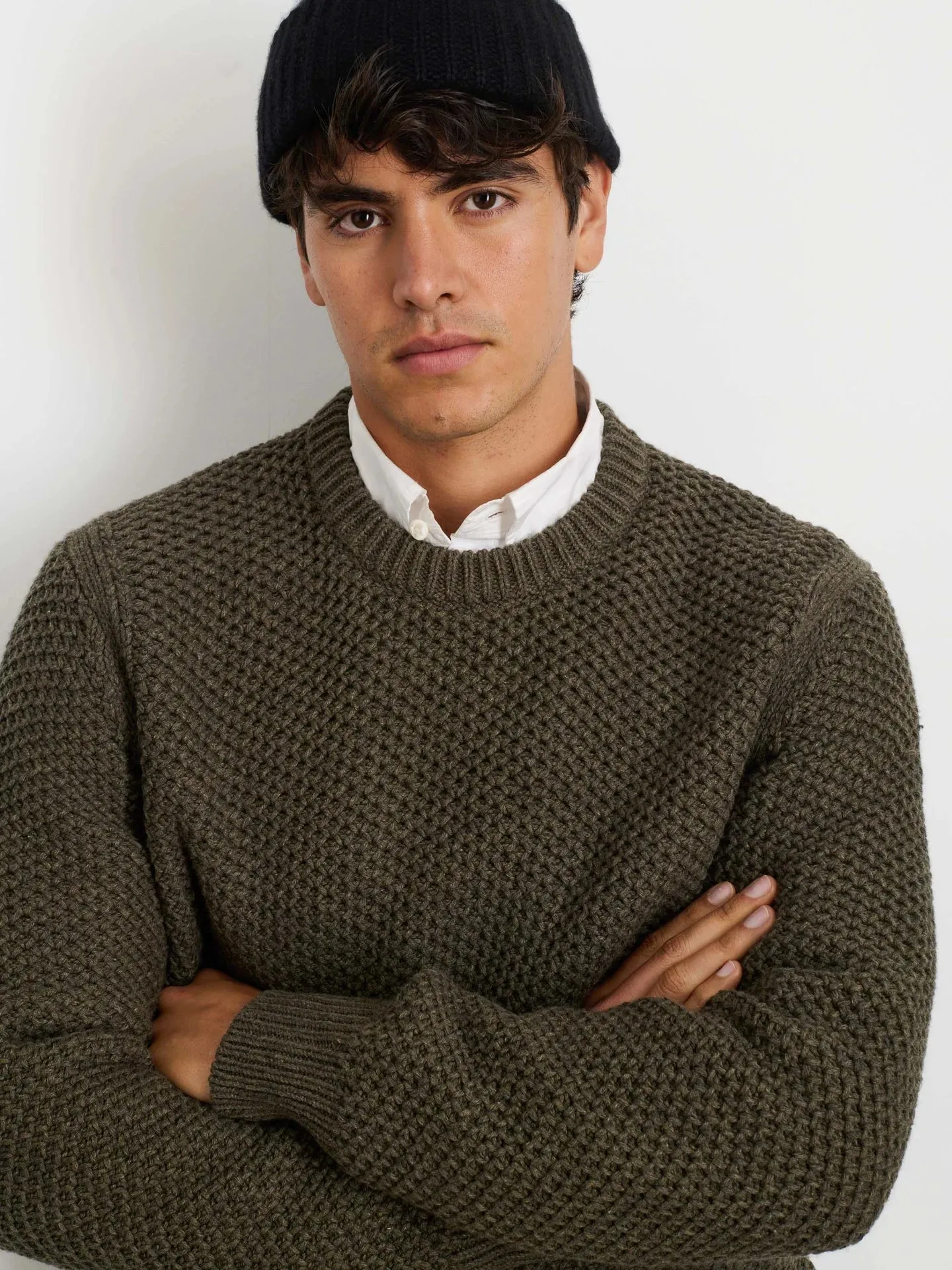 Benji Crew Neck Sweater - Heather Olive
