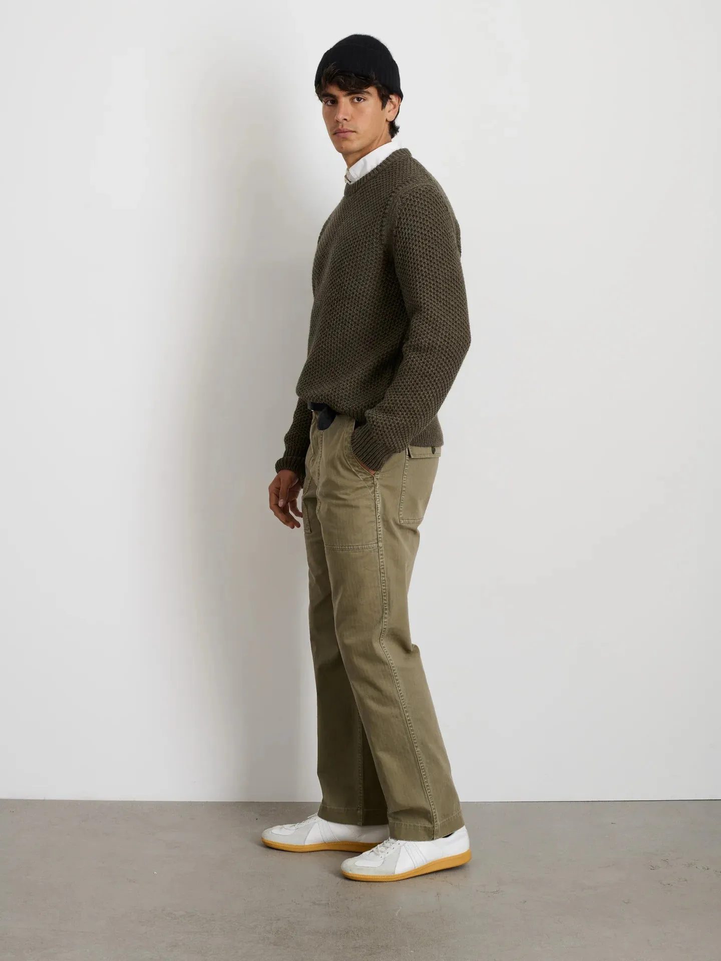 Benji Crew Neck Sweater - Heather Olive