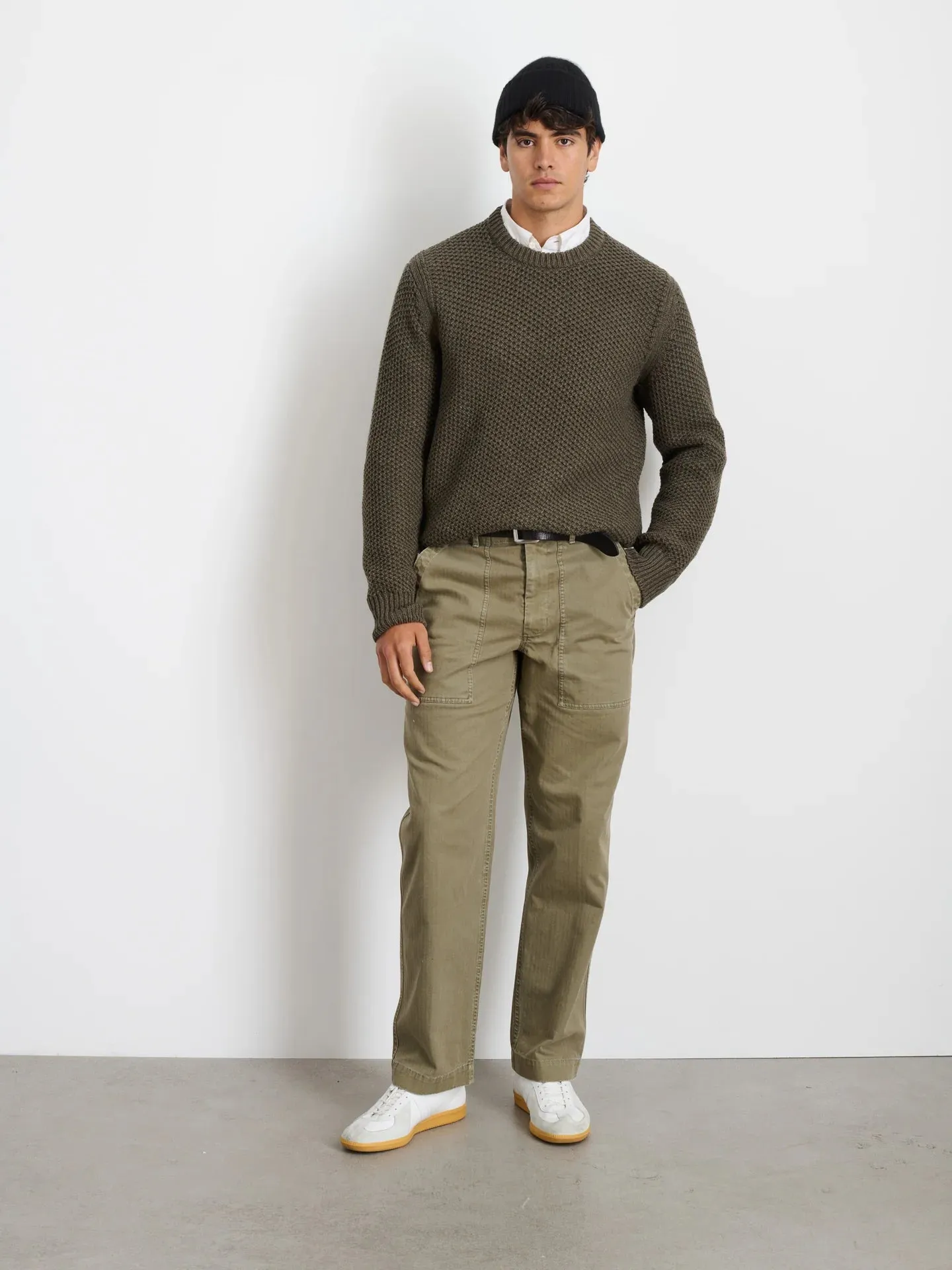 Benji Crew Neck Sweater - Heather Olive