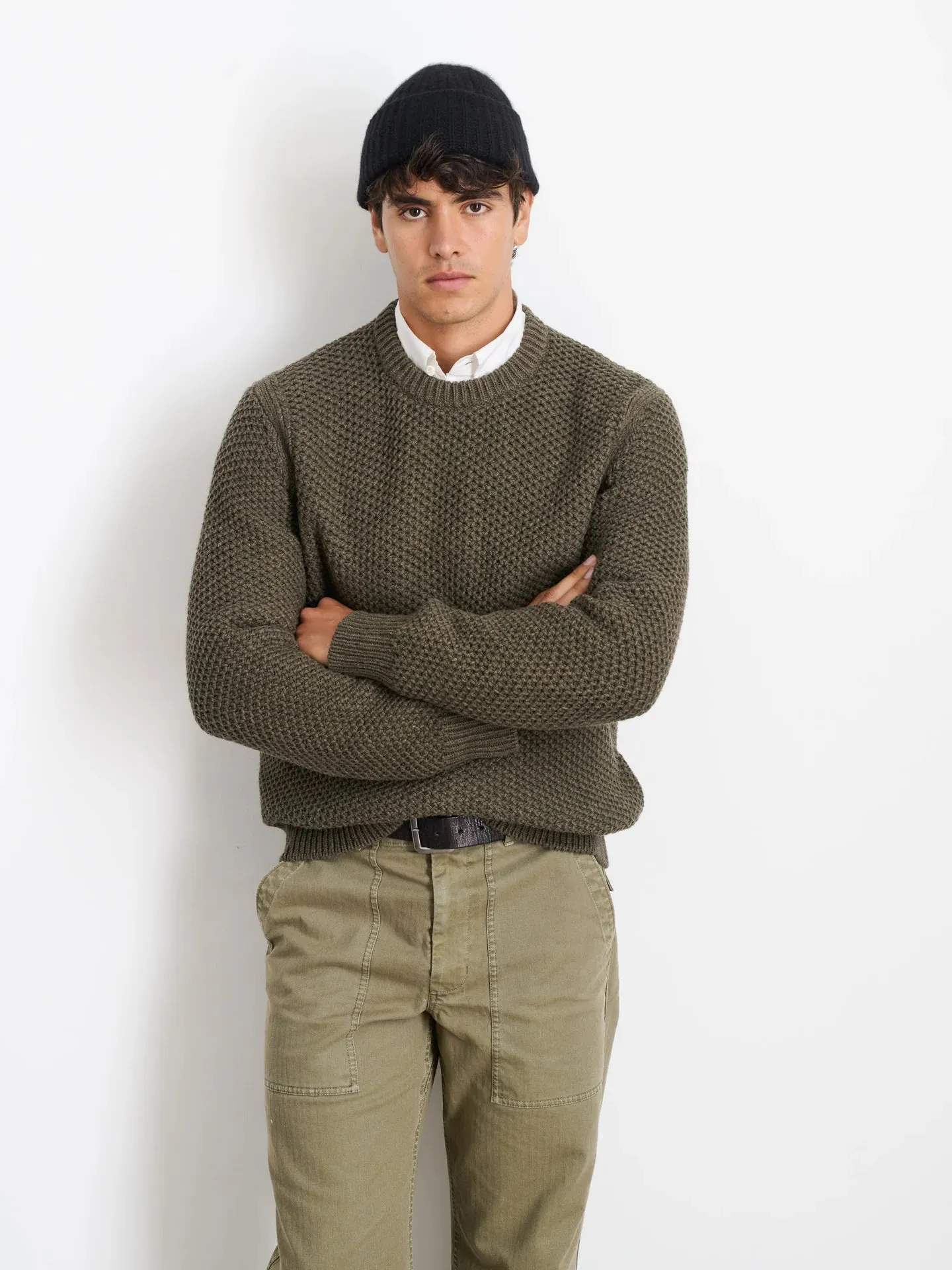 Benji Crew Neck Sweater - Heather Olive
