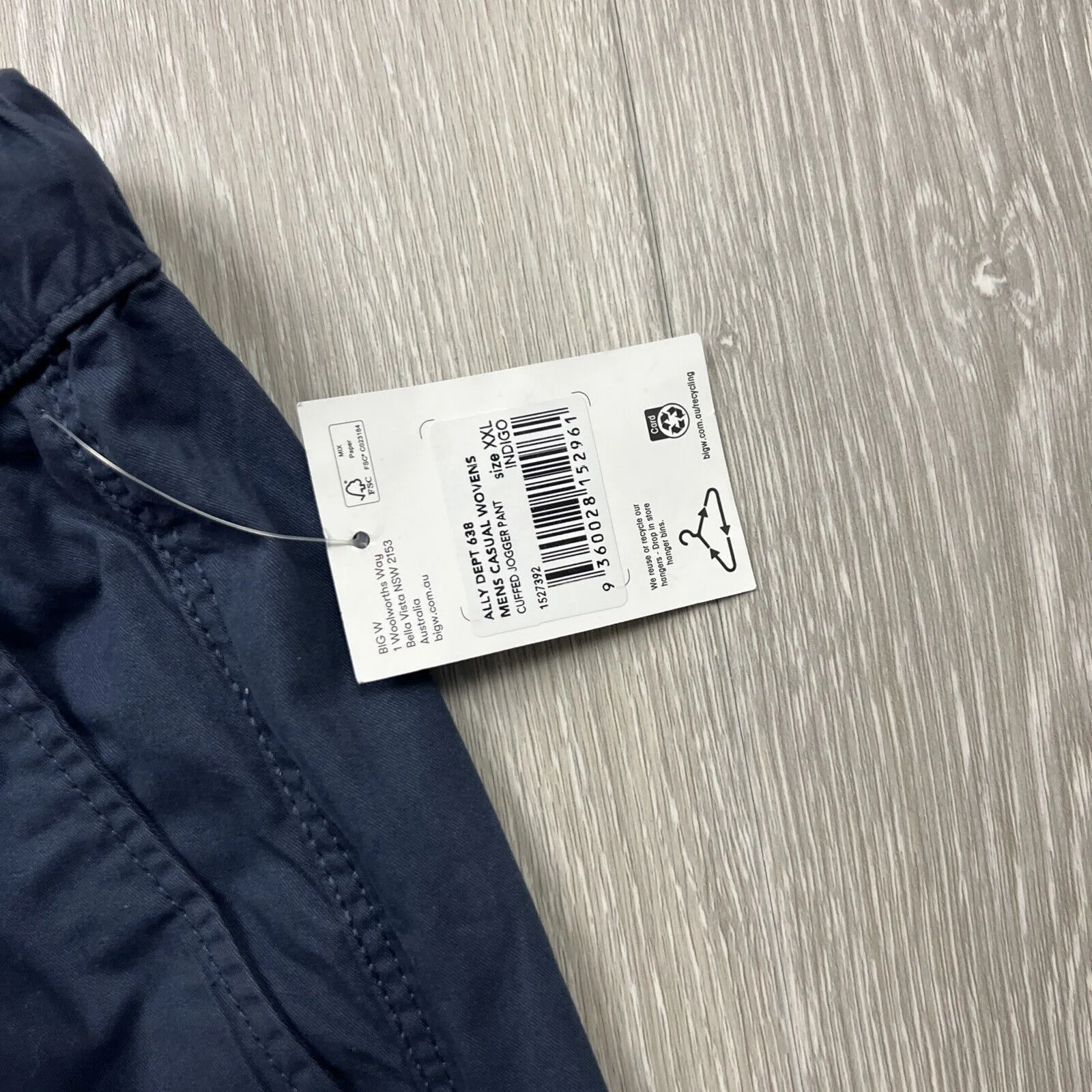 Big W Brilliant Basics Mens Casual Cuffed Jogger Pants Size 2XL (New)