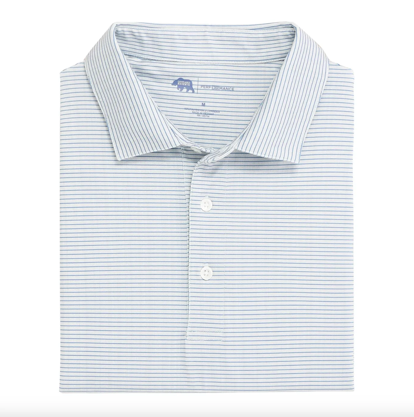 Birdie Stripe Polo-Blue