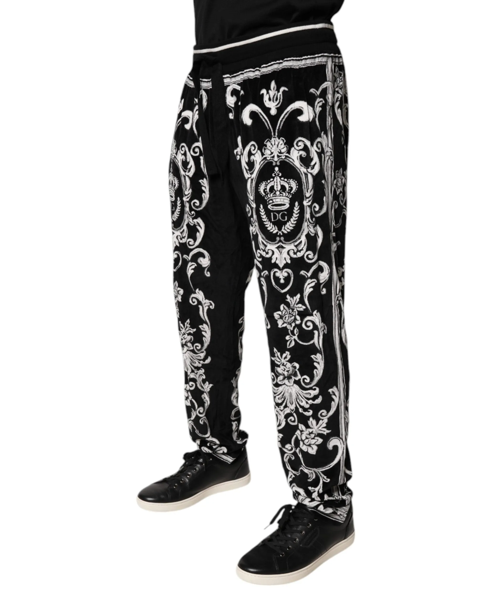 Black Bandana Cotton Jogger Pants