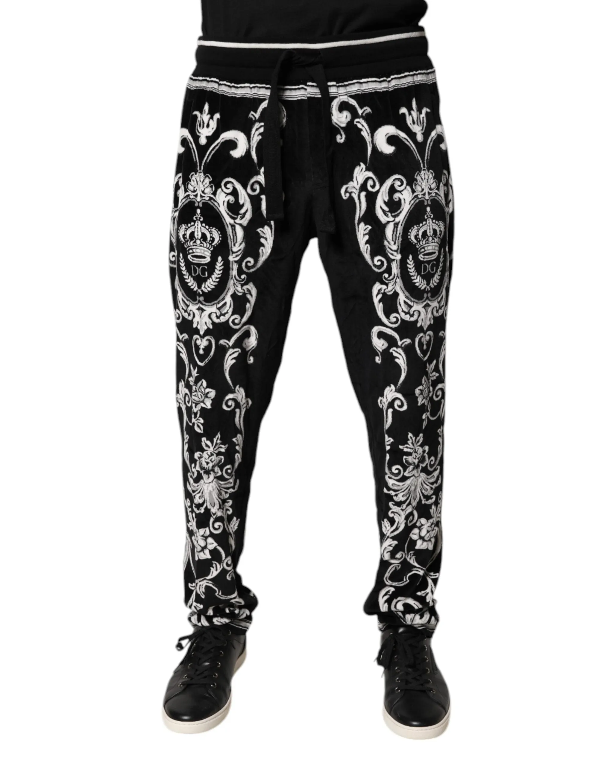 Black Bandana Cotton Jogger Pants