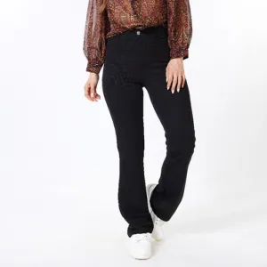 Black Mini Rib Structured Trousers