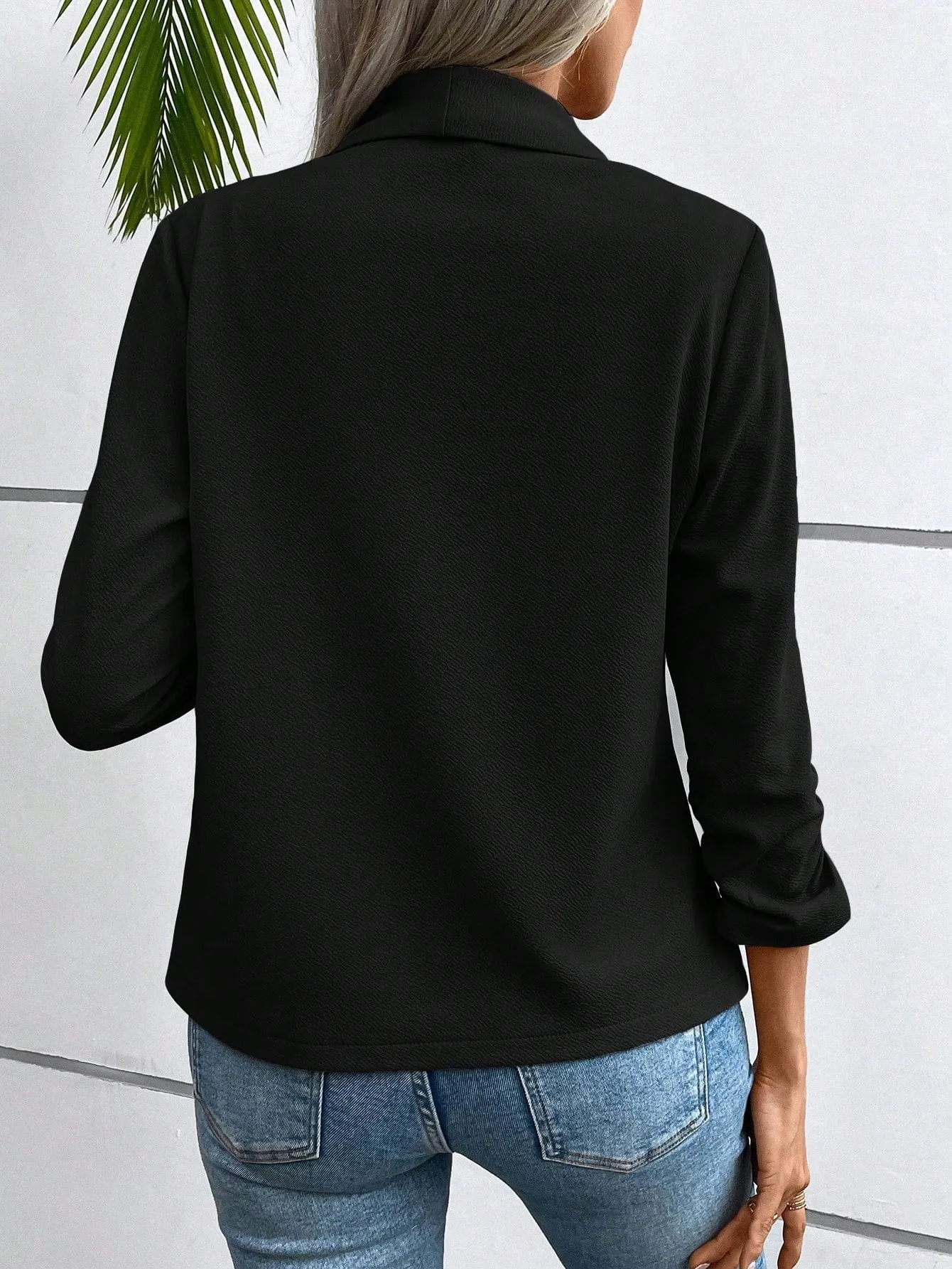 Blazer Esmoquin de Mujer con Manga Fruncida  CR