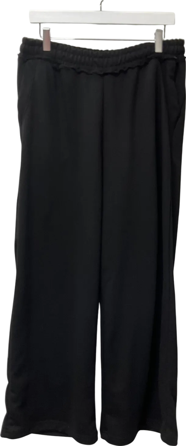 boohooMan Black Extreme Wide Leg Raw Edge Loopback Jogger UK M
