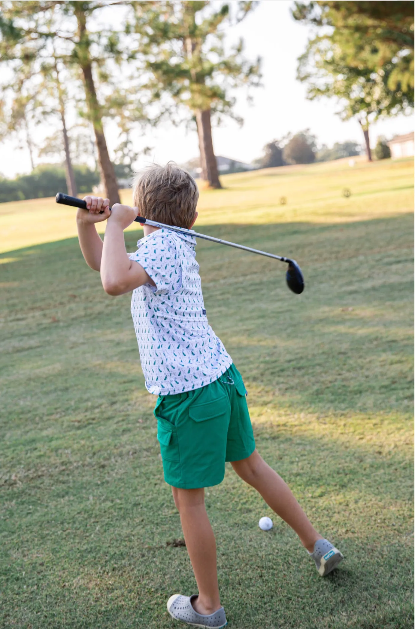 Boys Performance Polo - Golf Print