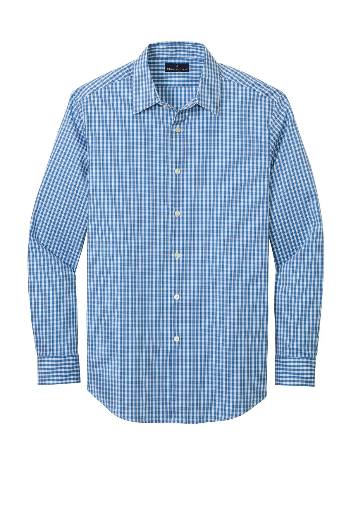 Brooks Brothers Tech Stretch Patterned Shirt BB18006 Charter Blue Check