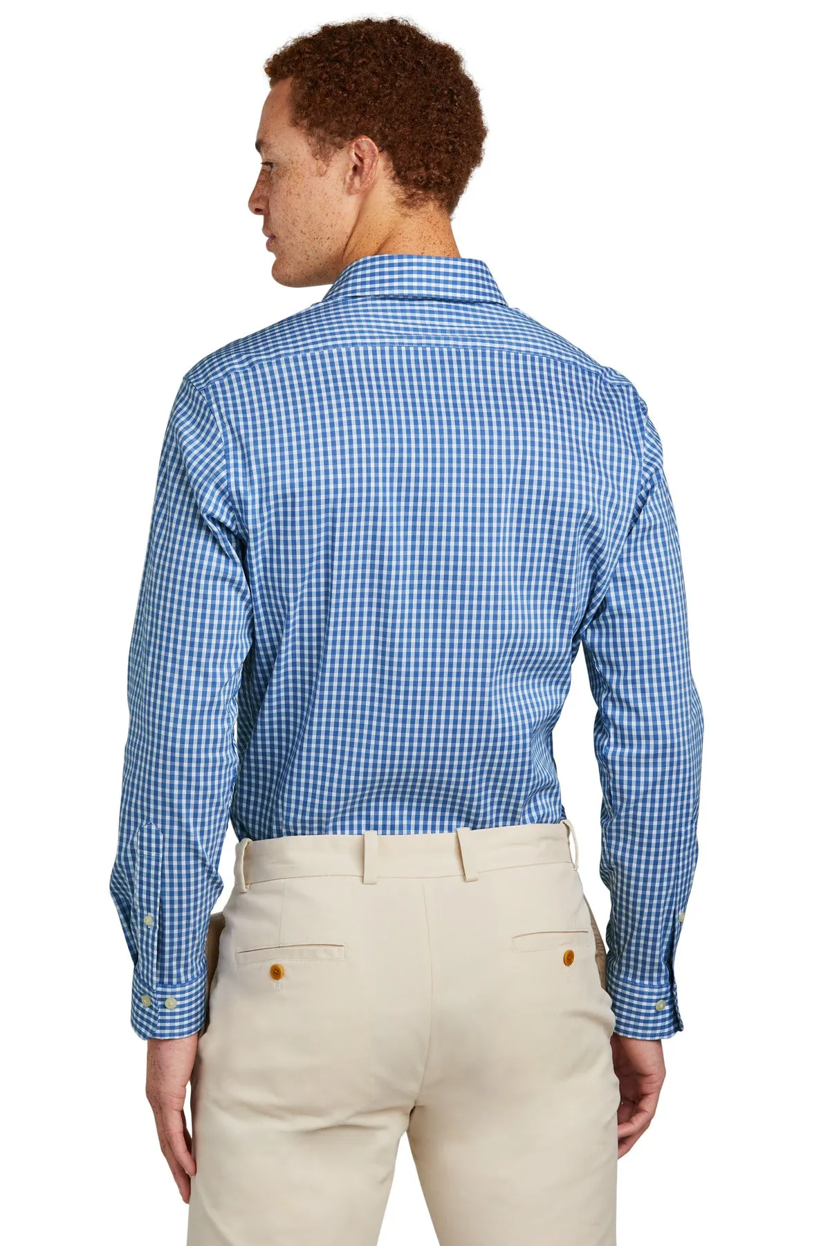 Brooks Brothers Tech Stretch Patterned Shirt BB18006 Charter Blue Check