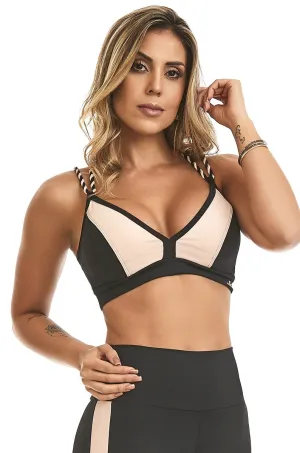CAJUBRASIL TOP NZ BICOLOR - BLACK