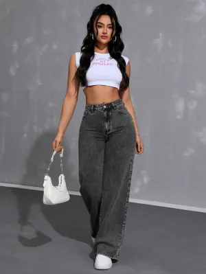 Carbon Chic High-Waist Jeans