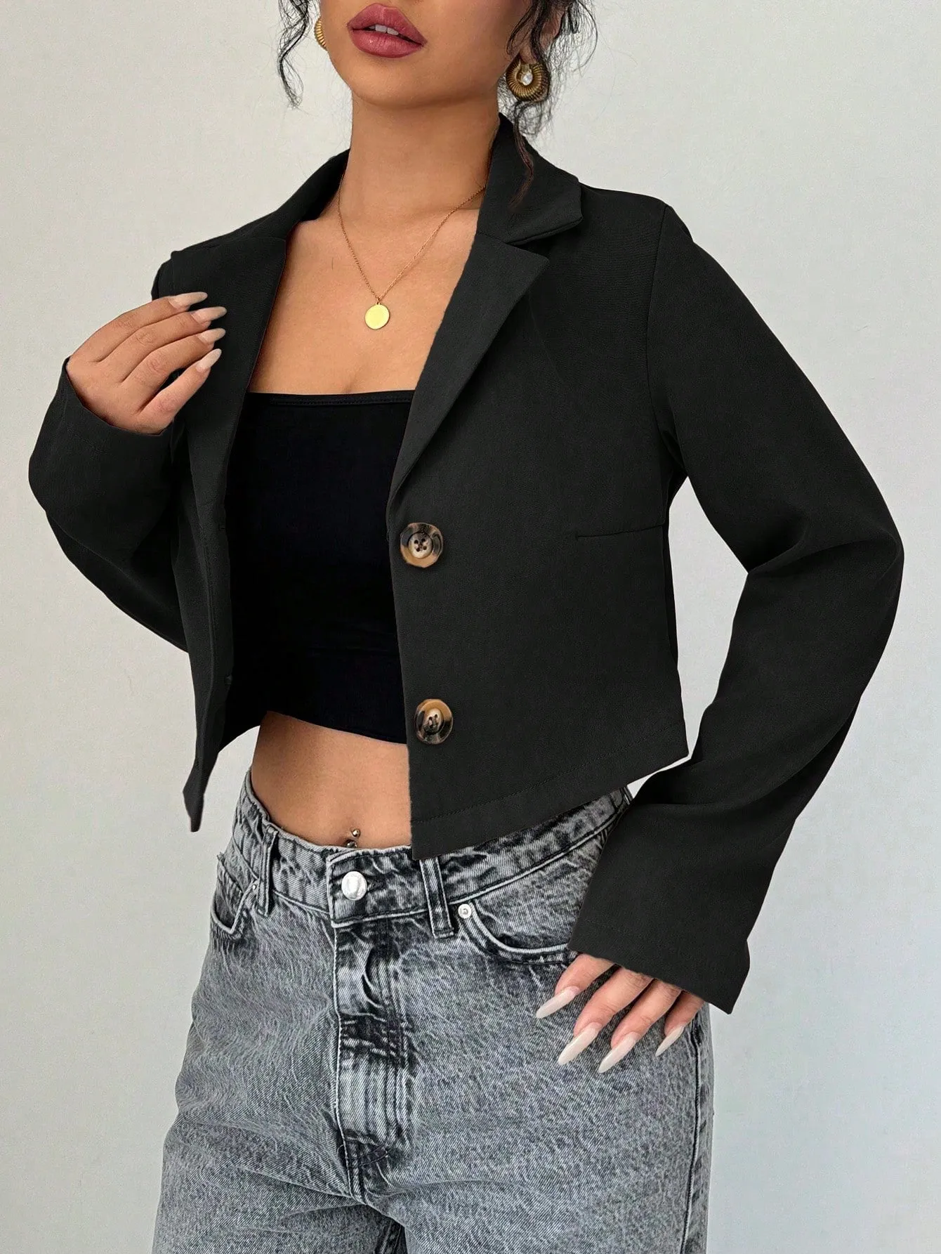 Chaqueta de traje cropped para mujer en Cherry Vibes
