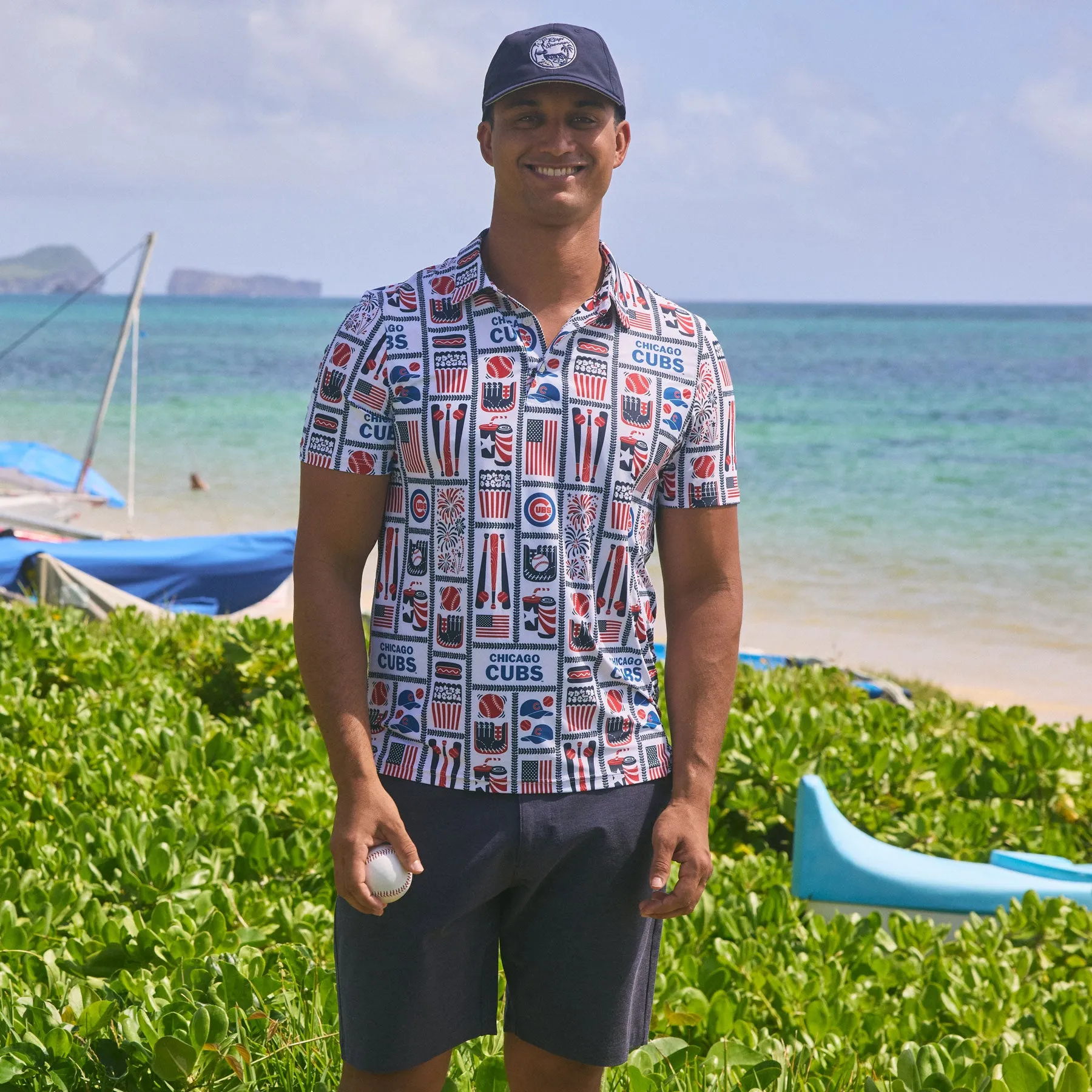 CHICAGO CUBS AMERICANA PERFORMANCE POLO