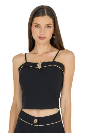 Clare Boat Neck Cropped Top