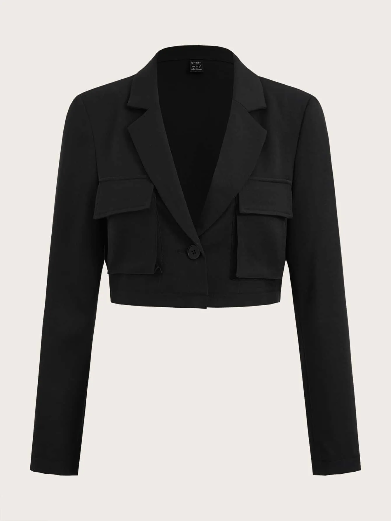 Conjunto De Verano Blazer Cropped Con Solapa