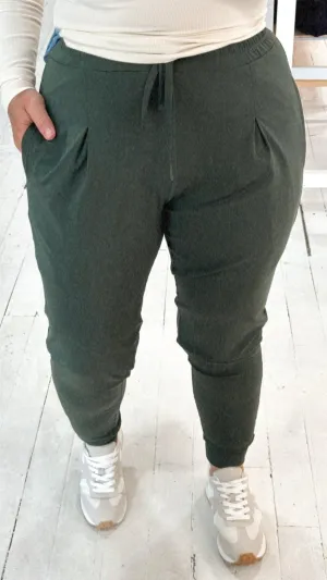 Core Pleated Front Joggers in Pine