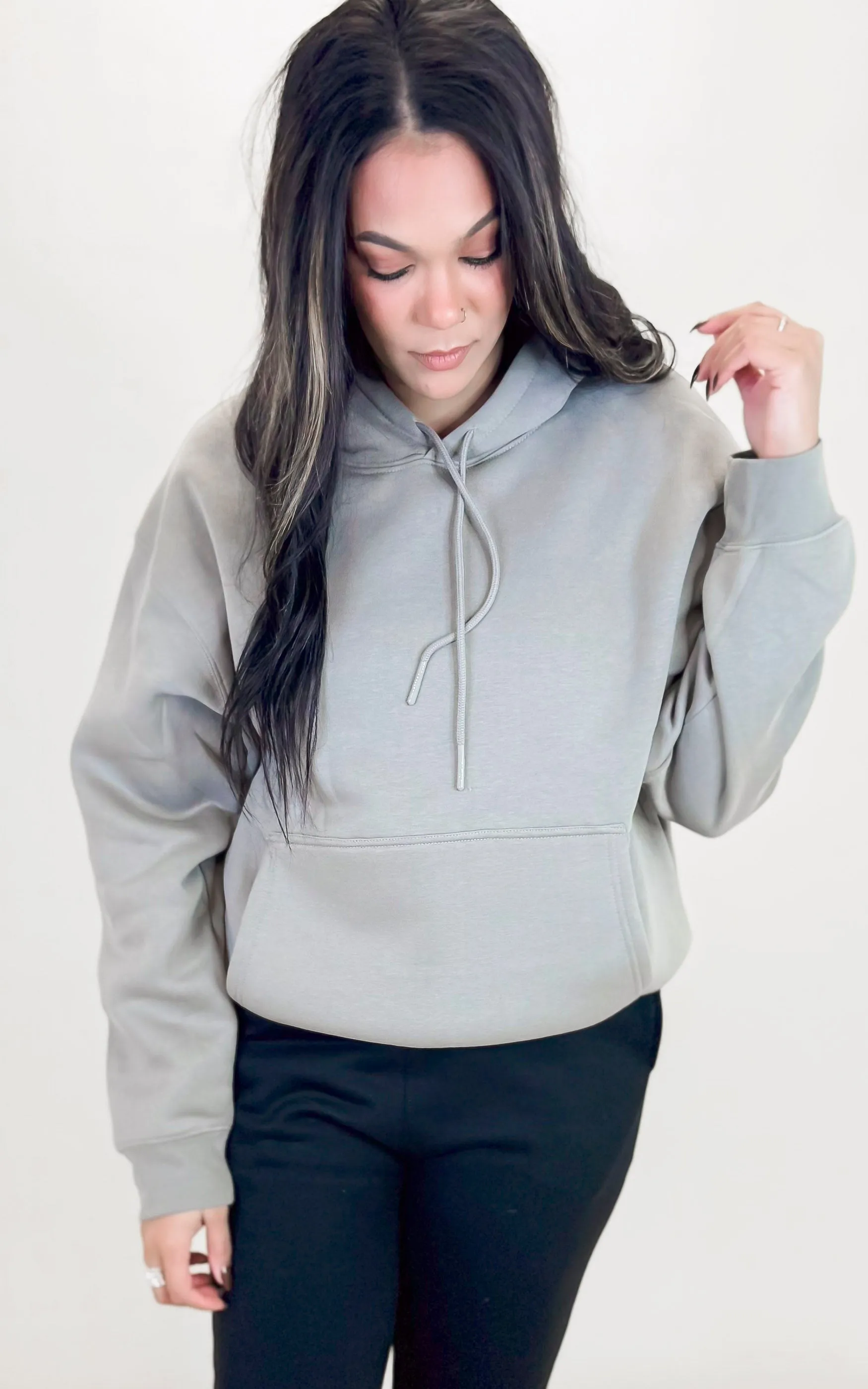 Cotton Blend Drop Shoulder Hoodie | MONO B** - Final Sale