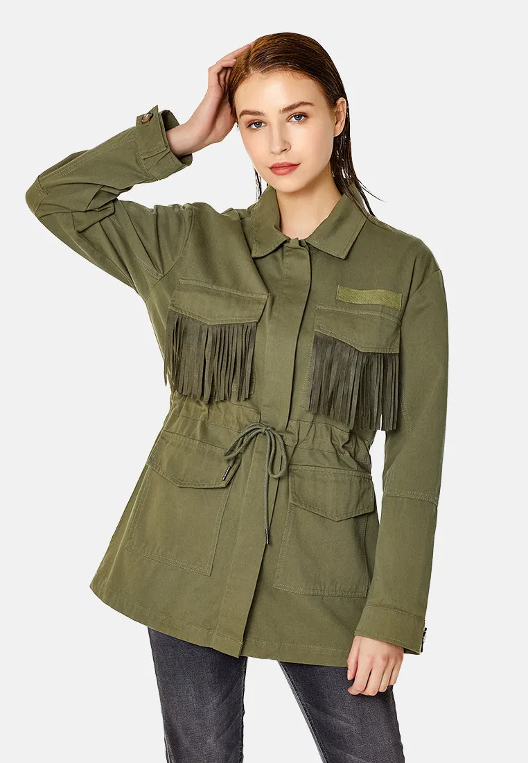 cotton women's jacket with frills