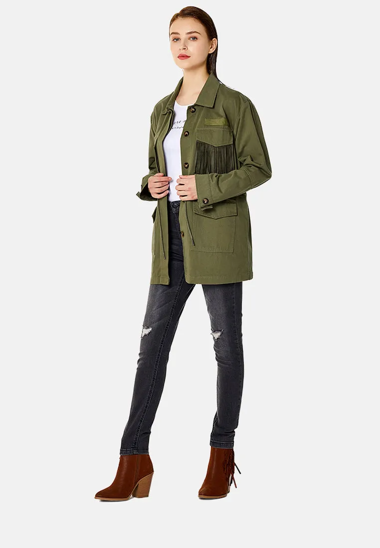 cotton women's jacket with frills