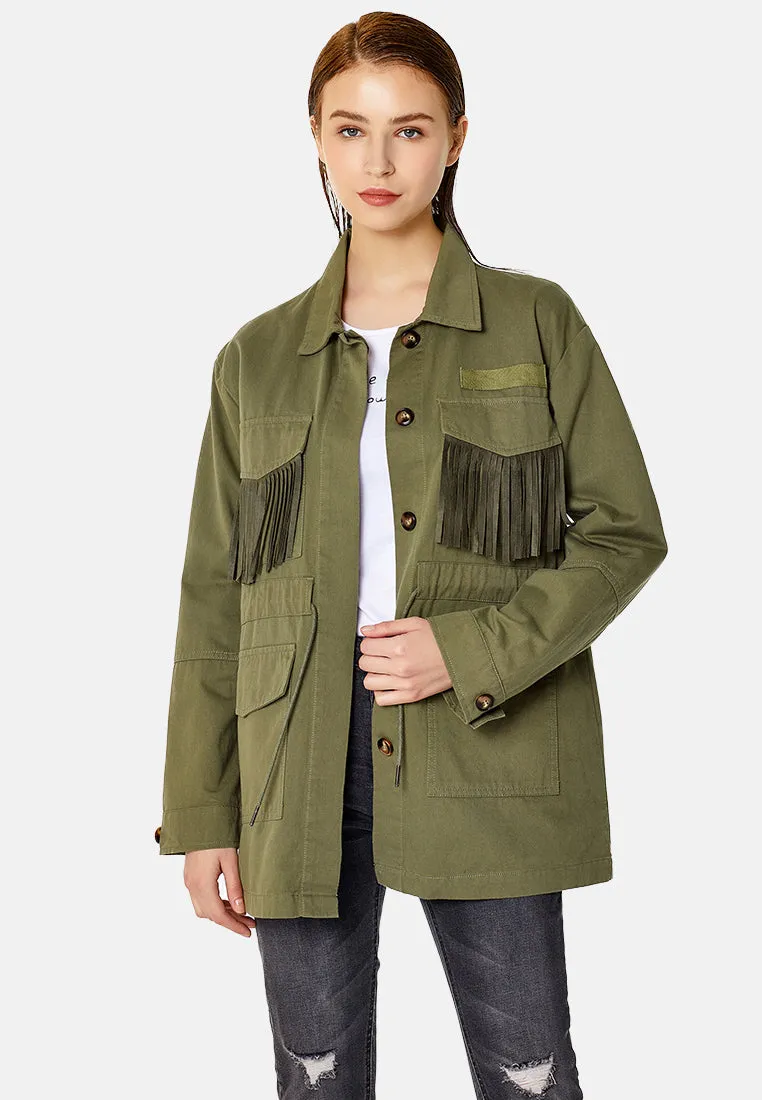 cotton women's jacket with frills