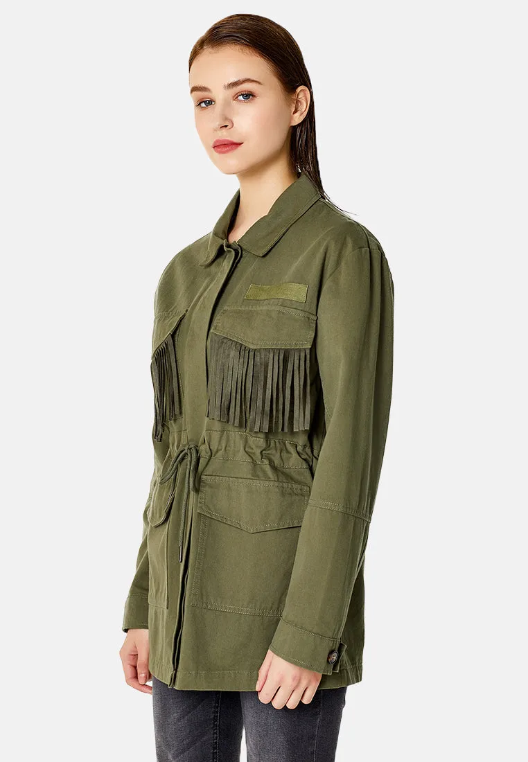 cotton women's jacket with frills