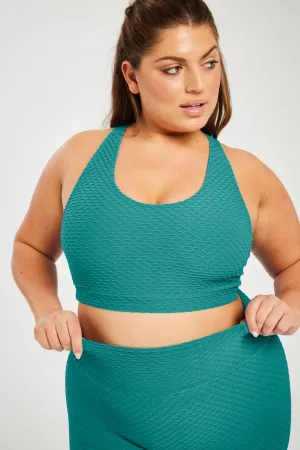 Croco Skin Scoop Top Jade