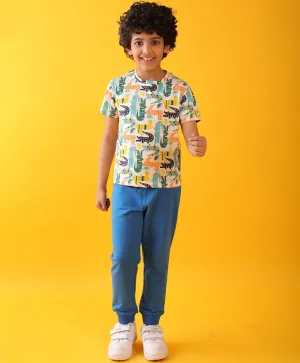 CROCODILE WHITE ROYAL SUMMER JOGGER SET - WHITE/ROYAL