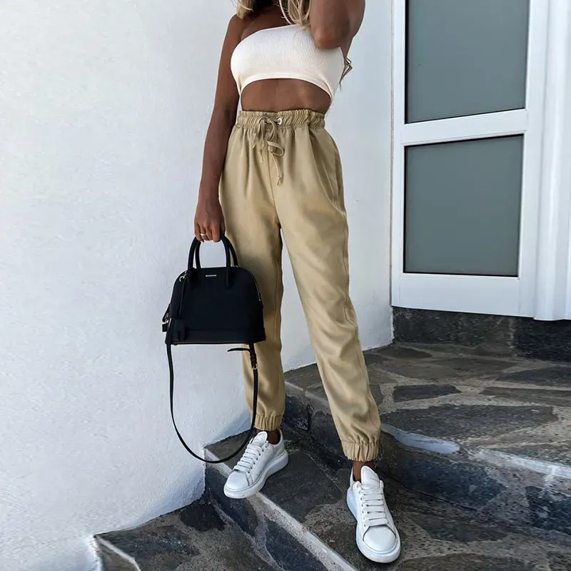 Cropped Drawstring Jogger Pants
