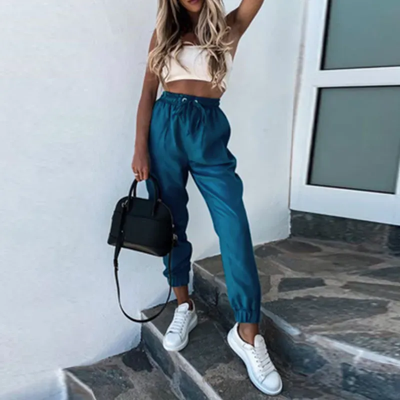 Cropped Drawstring Jogger Pants