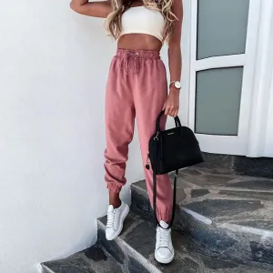 Cropped Drawstring Jogger Pants