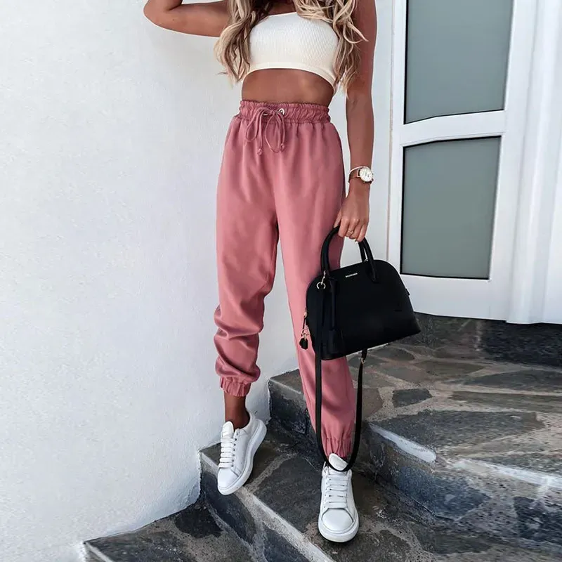 Cropped Drawstring Jogger Pants