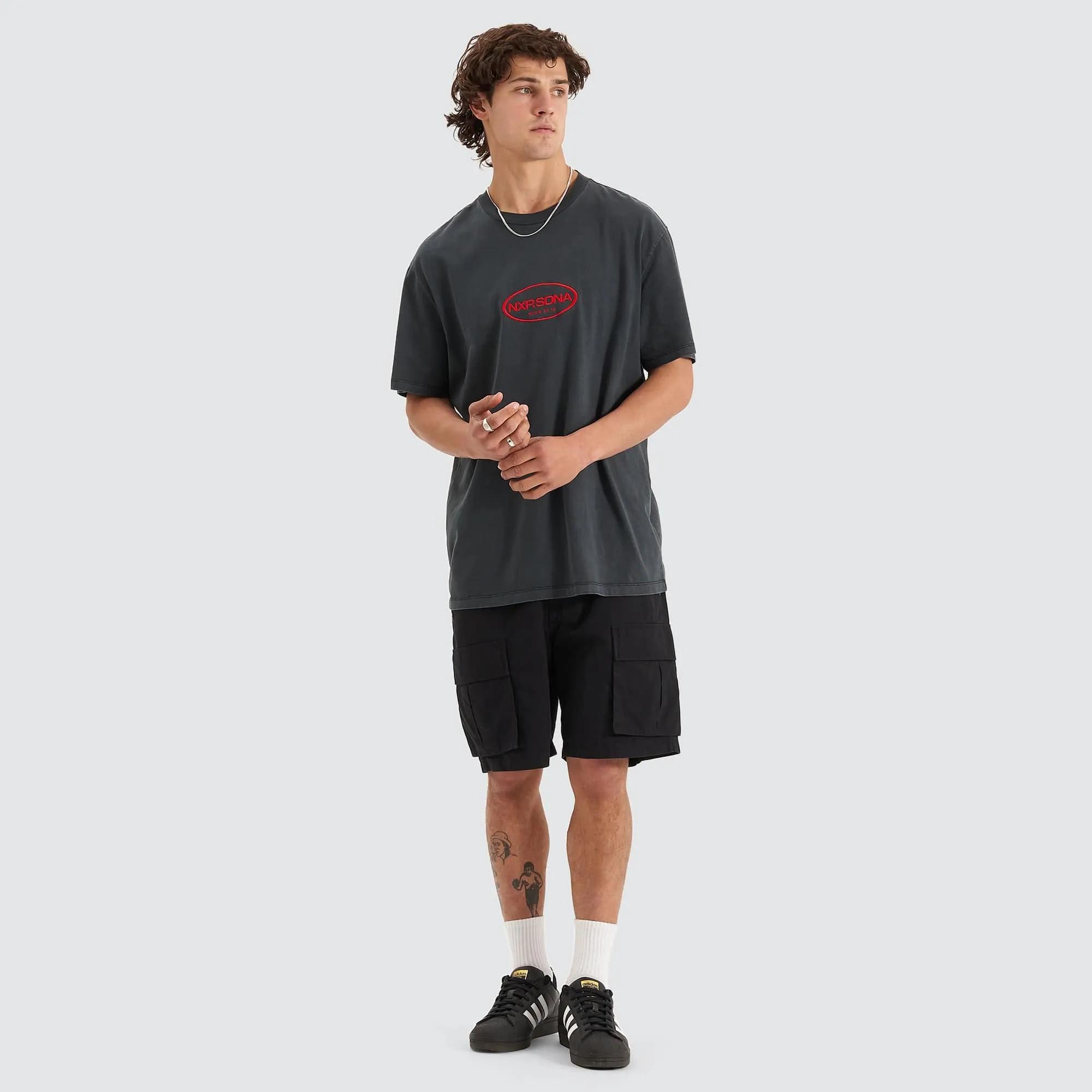 Cycle Relaxed Tee Pigment Anthracite Black